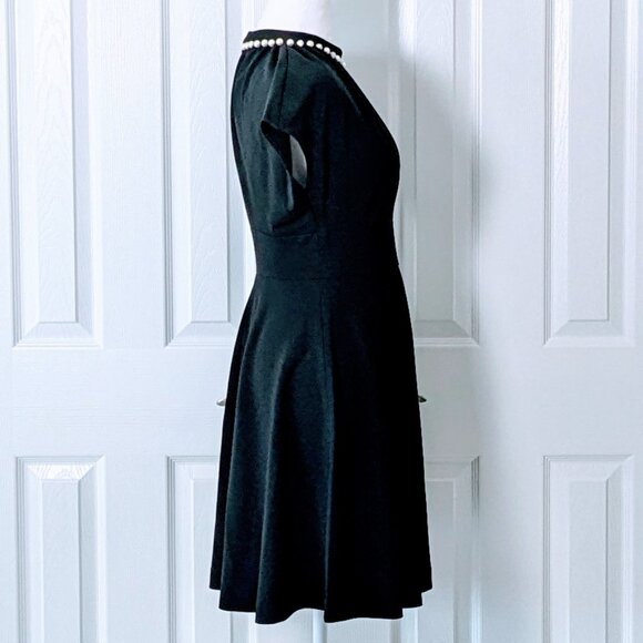 KATE SPADE Women's Elegant Cap Sleeve Rhinestone Pearl Dress Size 4 Black - Picture 3 of 7